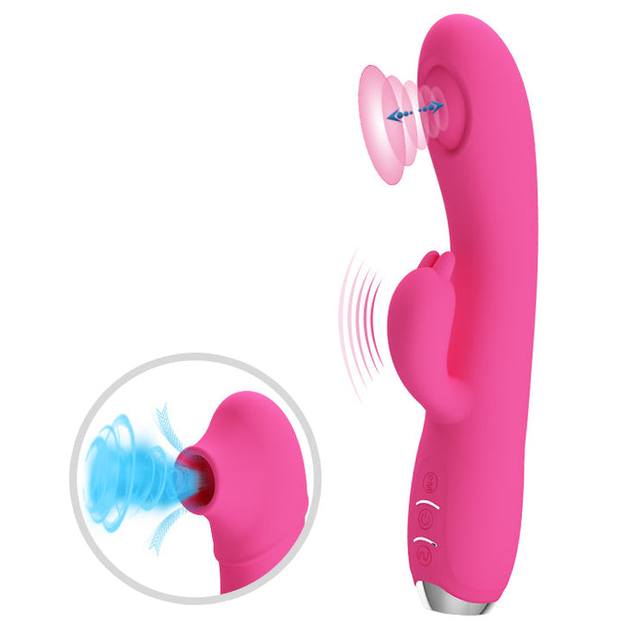 Regina Vibrador + Succionador + Estimulador de Clitoris Pink