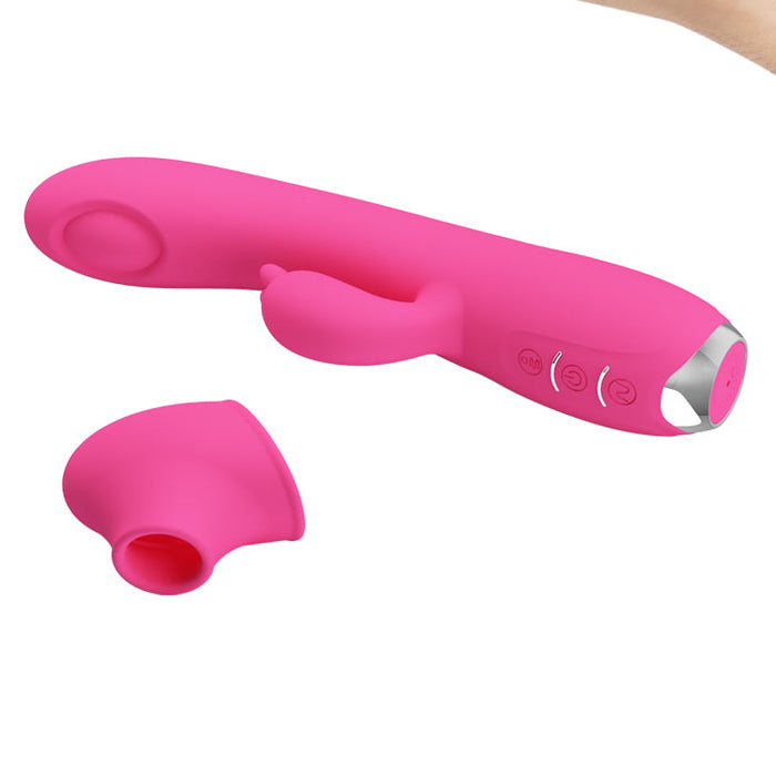Regina Vibrador + Succionador + Estimulador de Clitoris Pink