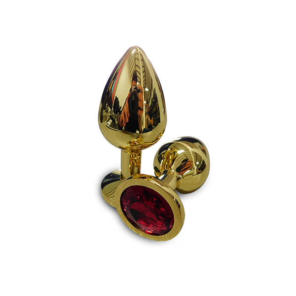 Plug Anal Dorado con Joya Bulk Talla M Plug Anal Dorado con Joya Bulk Talla M