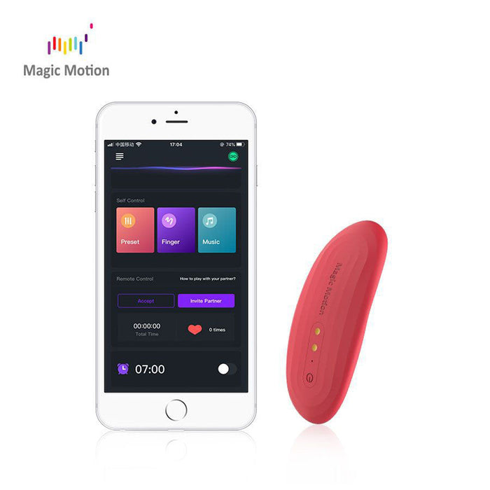 Vibrador Magic Nyx de Magic Motion en color rojo con diseño ergonómico y silicona suave.