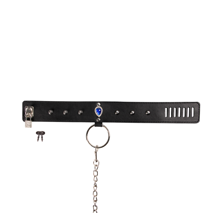 Neck Collar With Chain Black/blue